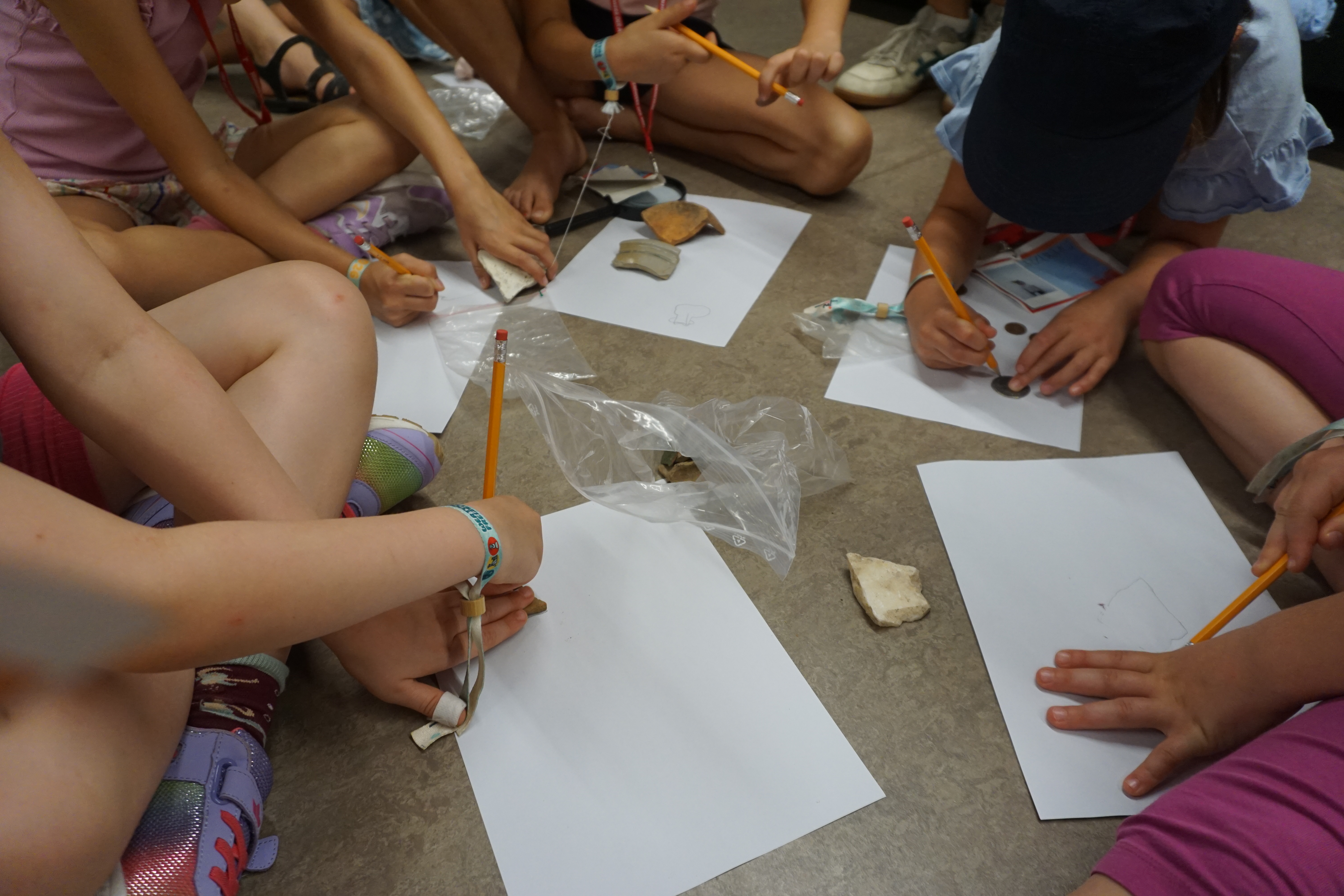 Children taking part in the archaeology activity at Mini Würzburg