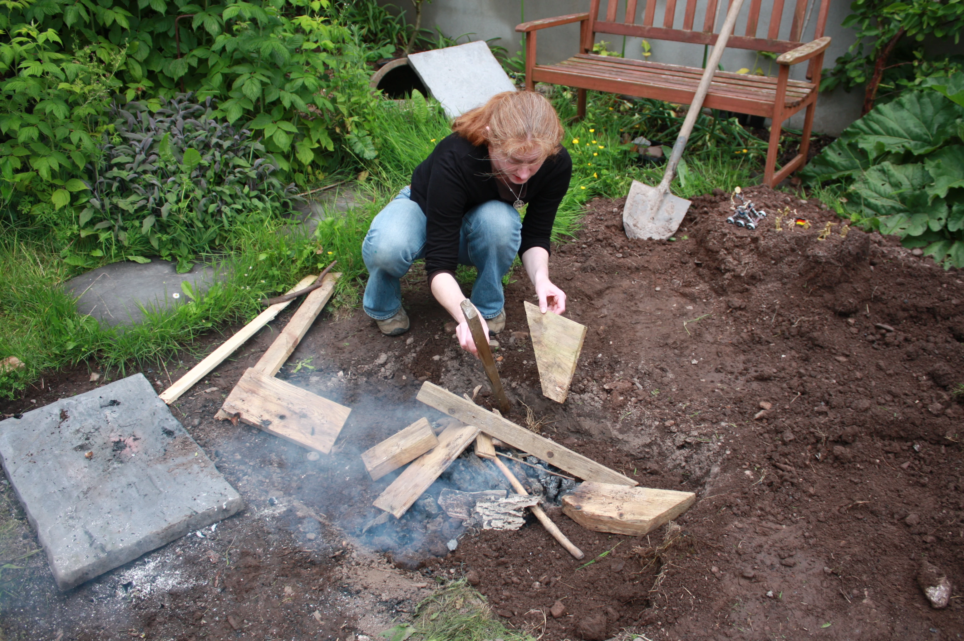 Stage 8: Build a surface fire and keep it at a moderate size for several hours