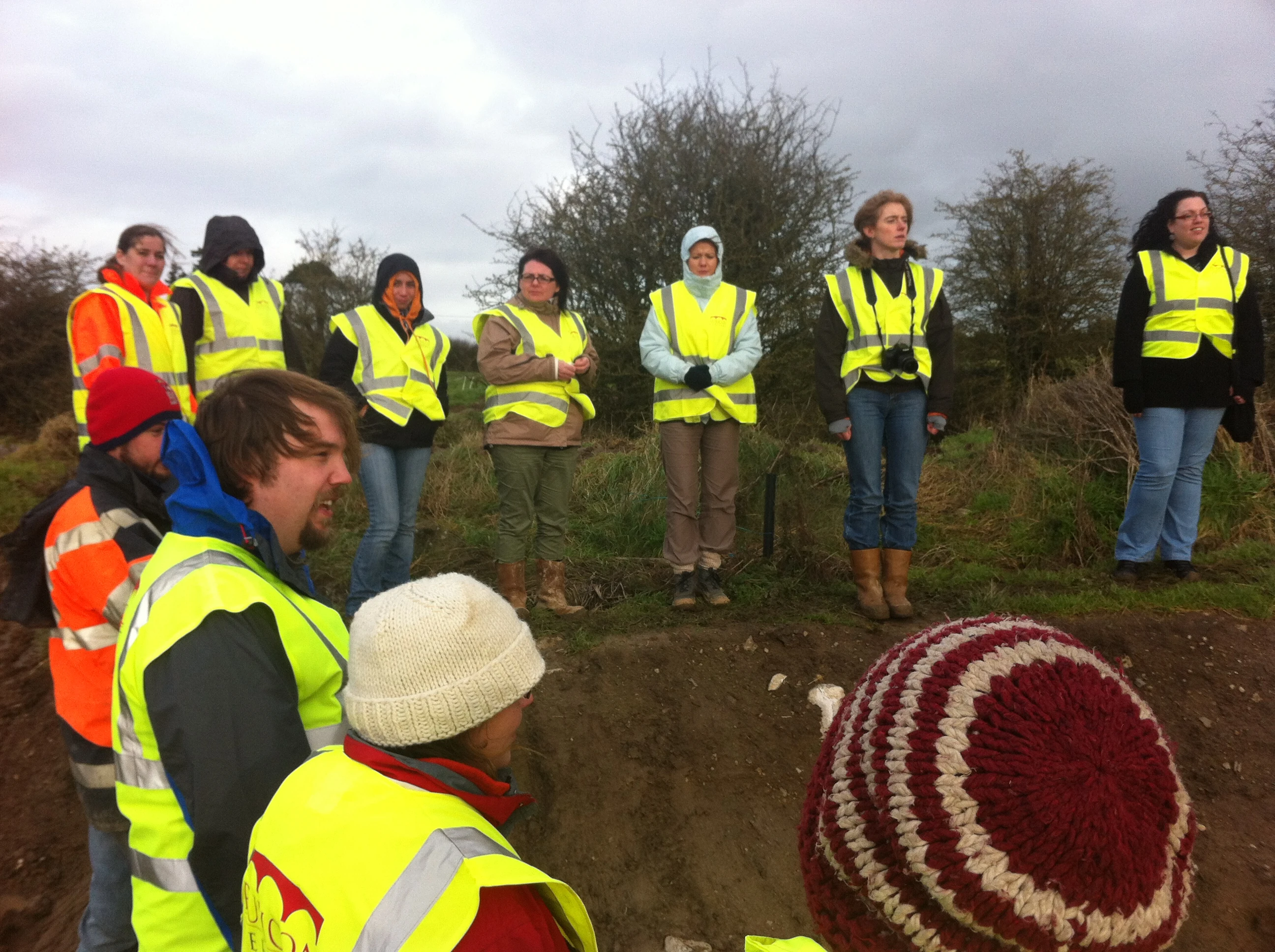 The staff keep their minds off the near-Arctic conditions as supervisor Steve describes the finds from the well