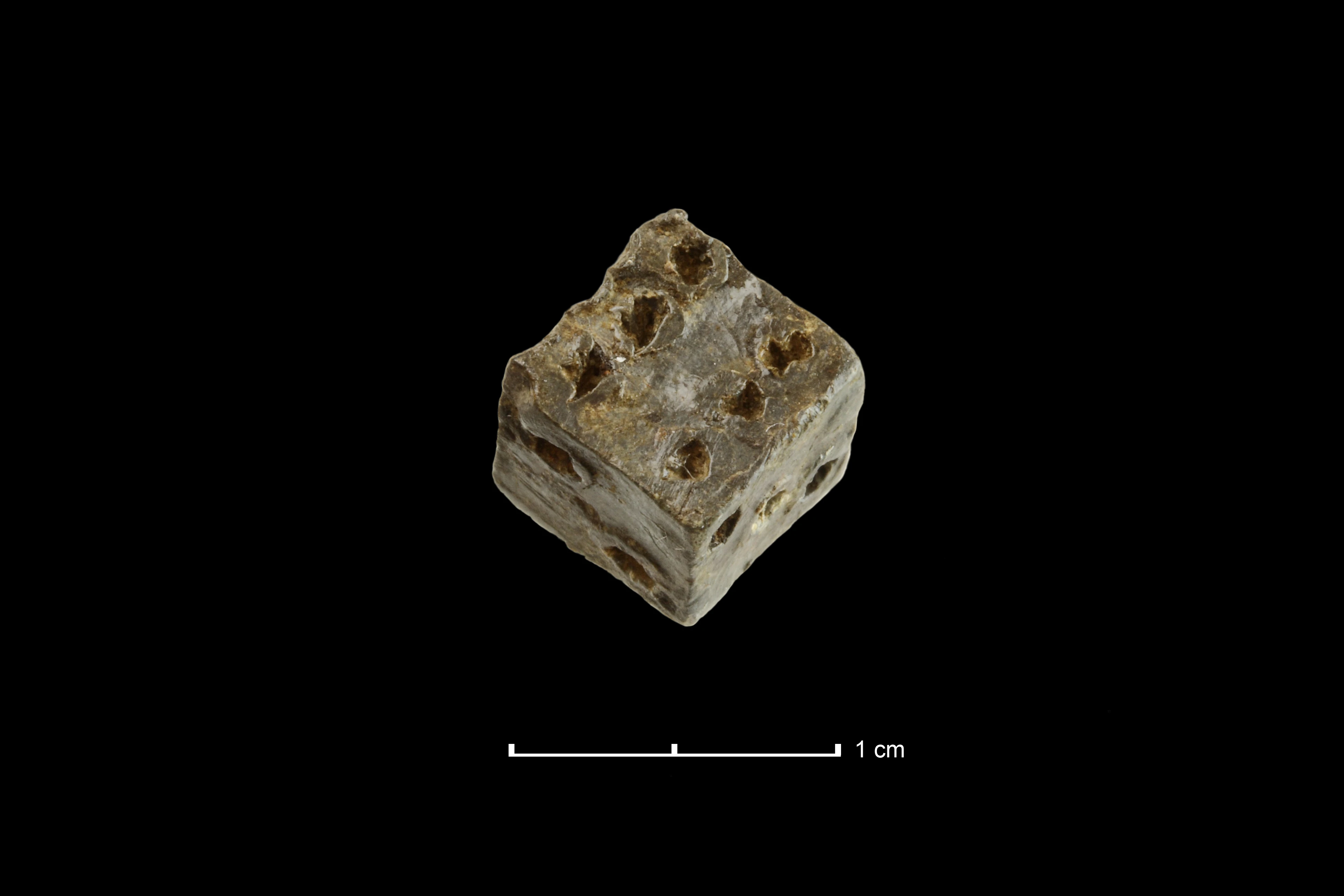 Lead Gaming Die, post-medieval, Castledonovan, Co. Cork