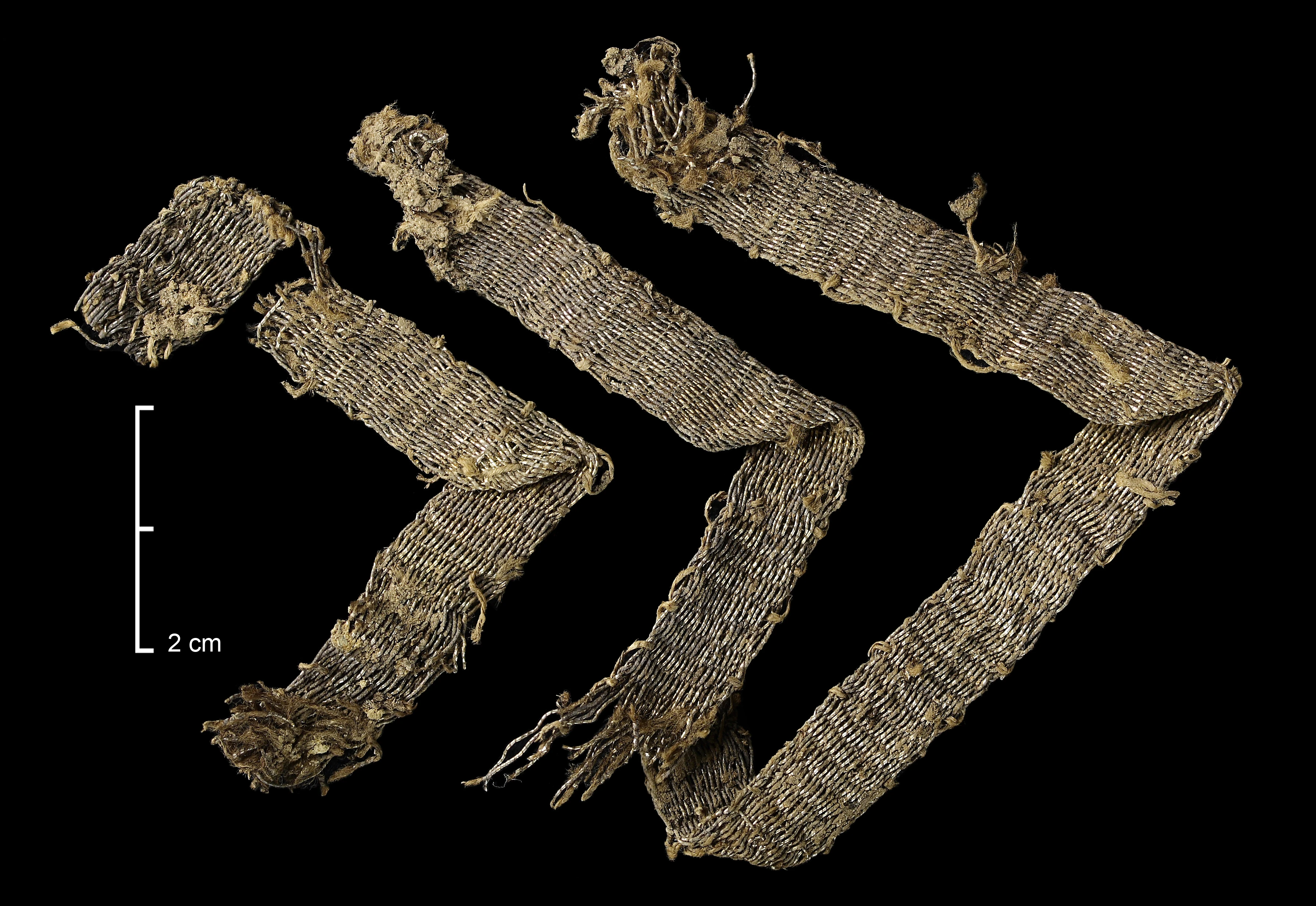 Gold thread lace, 17th century, Castledonovan, Co. Cork