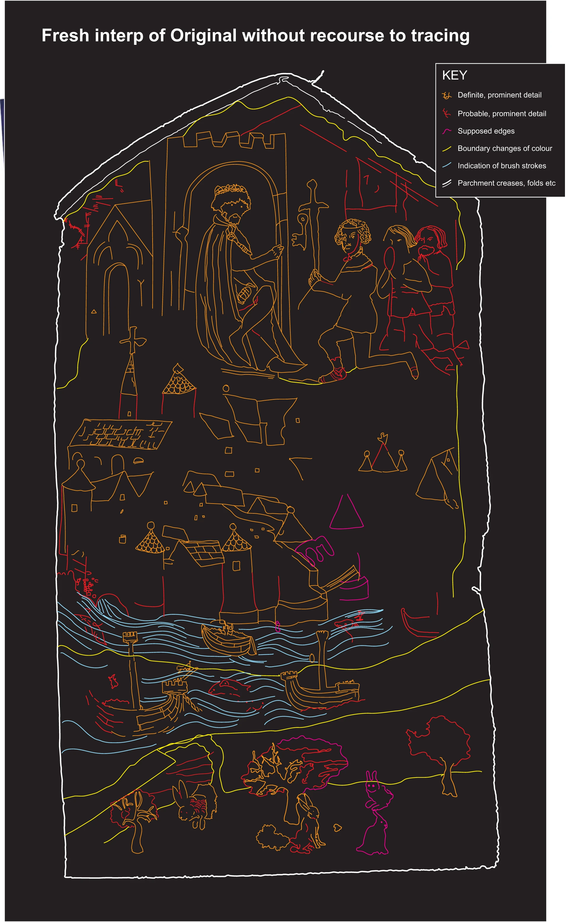 The initial sketching of the two images, undertaken by Rubicon's Jonathan Millar