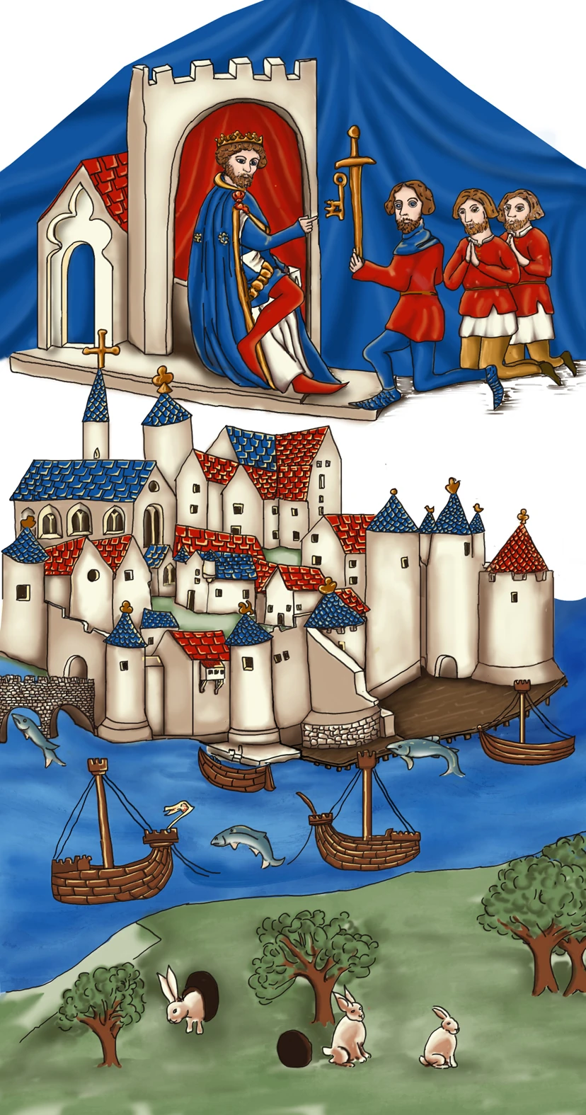 The final reproduction of the image of the City of Waterford, by Rubicon's Sara Nylund. The work revealed details including a previously unseen bridge and additional wildlife