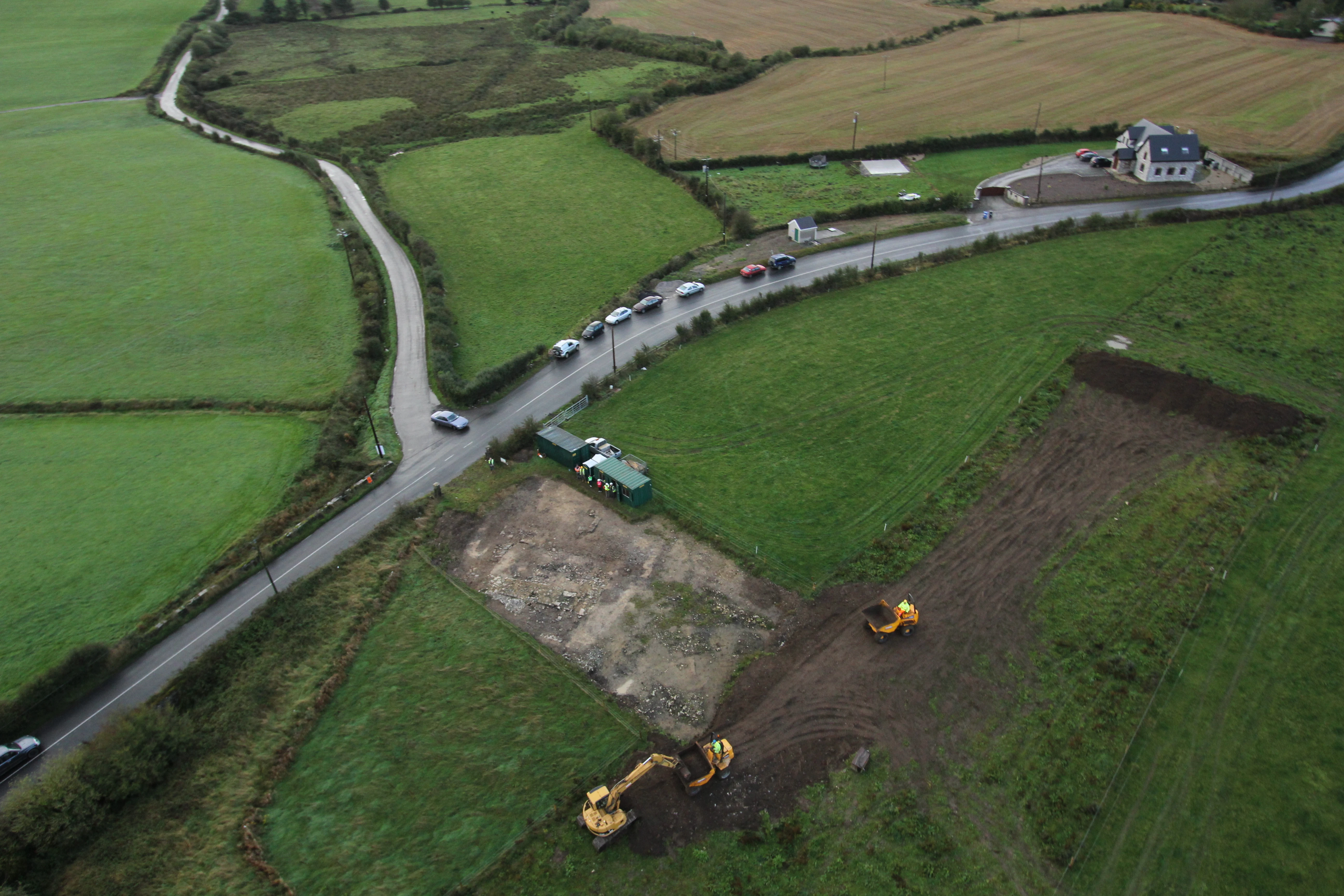 The site and surroundings photographed by remote-control helicopter