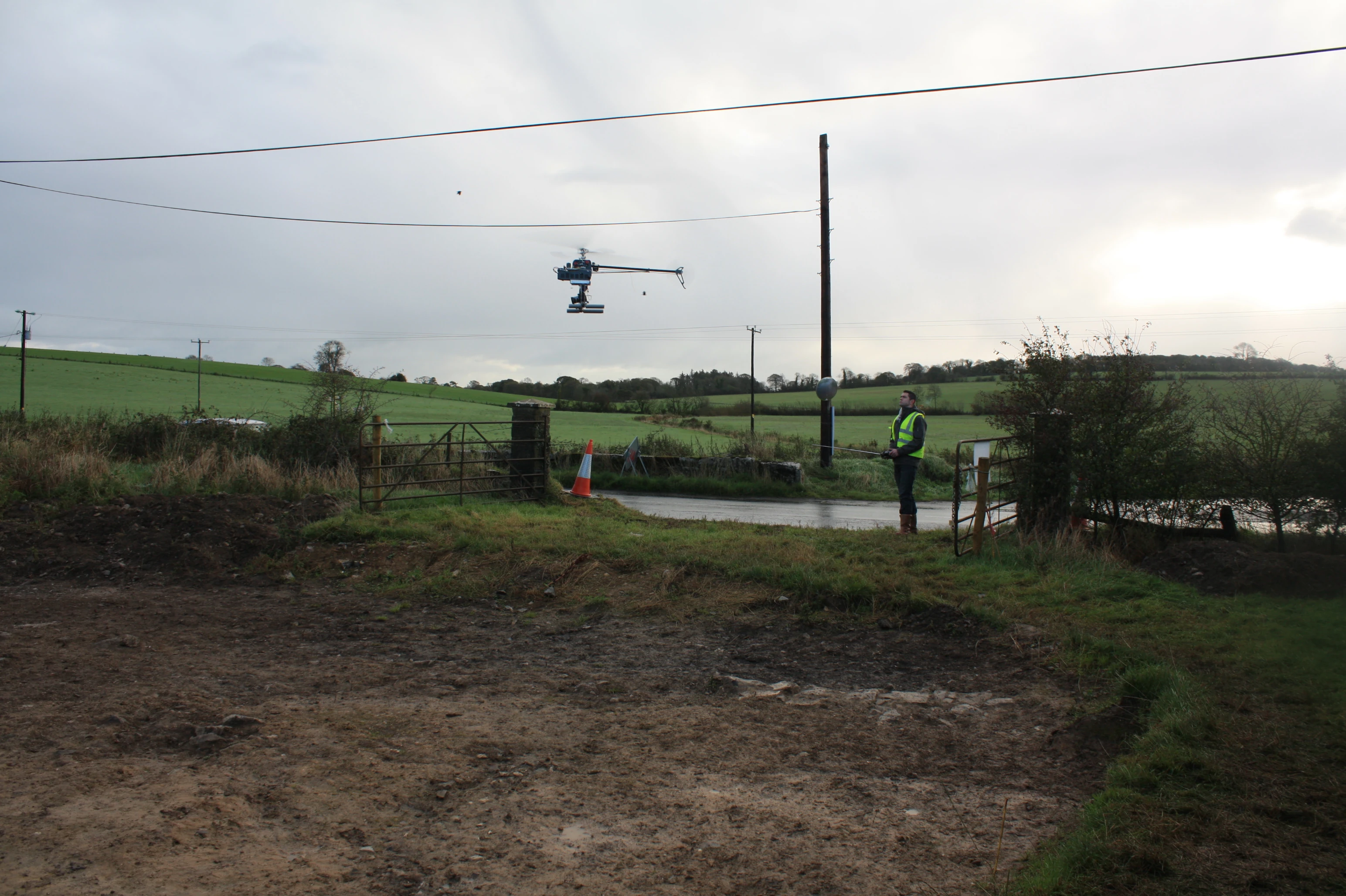 Photographing the Castle from the air with a remote control helicopter