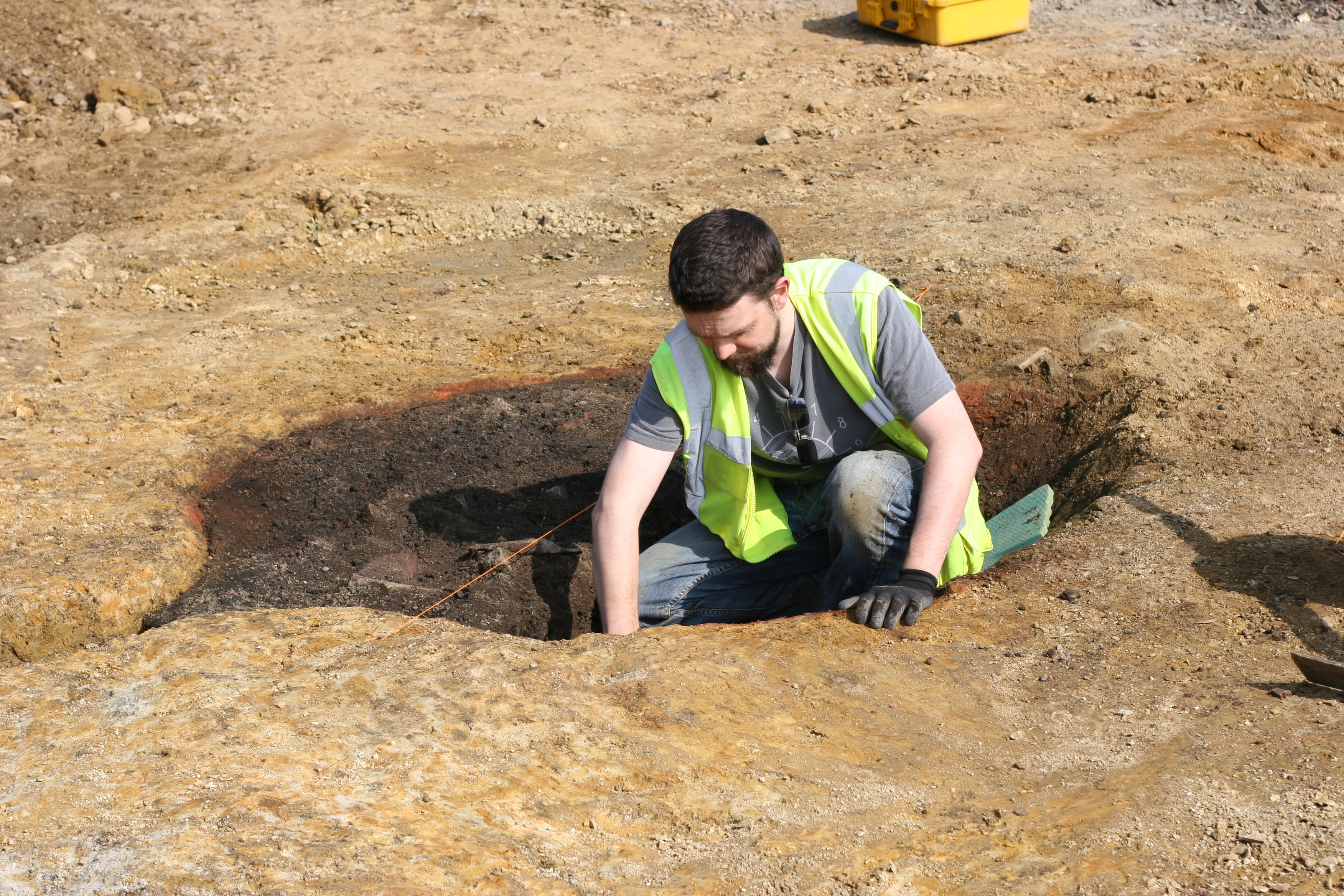 The Director's Pet, otherwise known as the Survey Manager, at work in his lime kiln