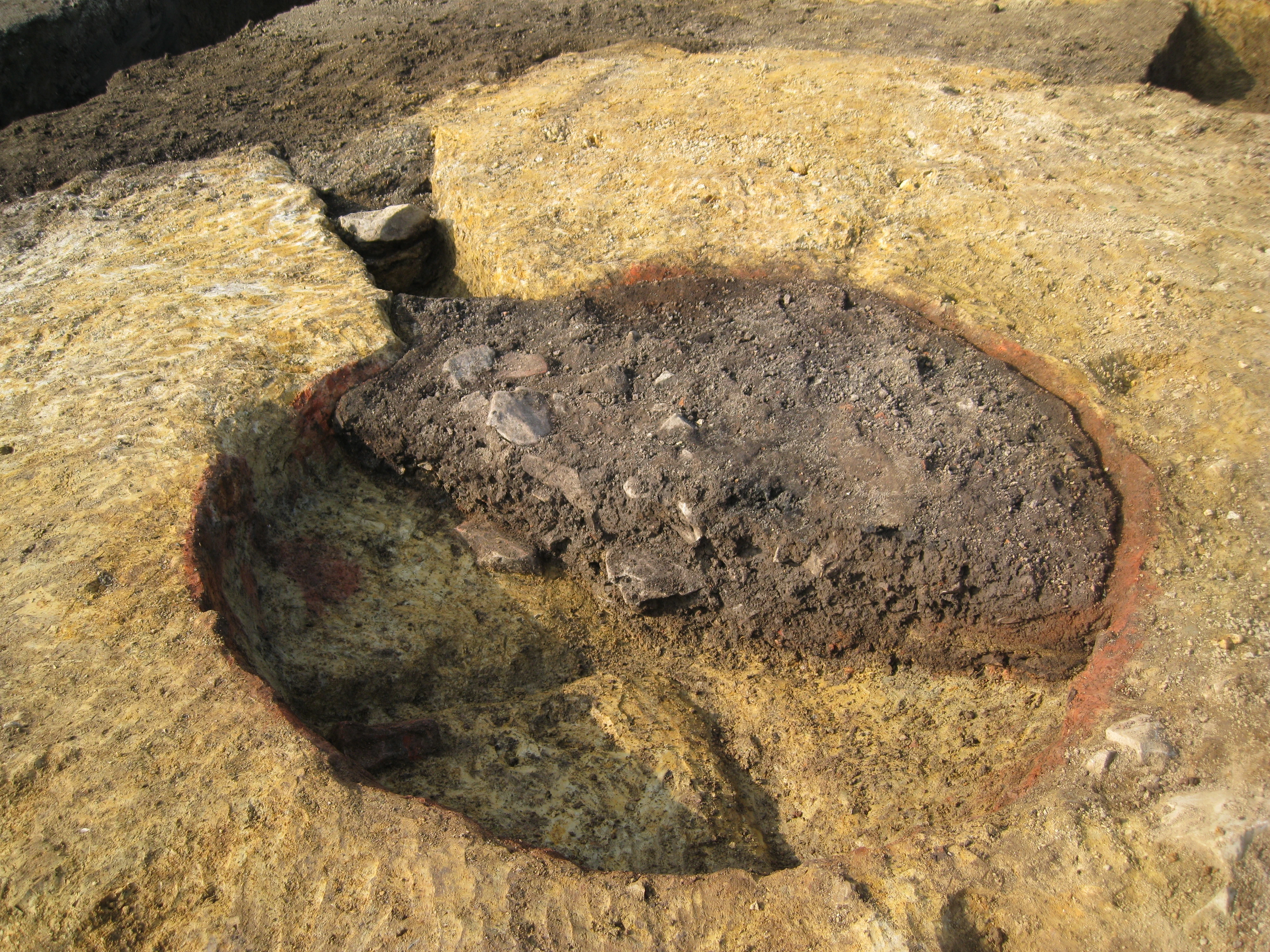The lime kiln following half-sectioning