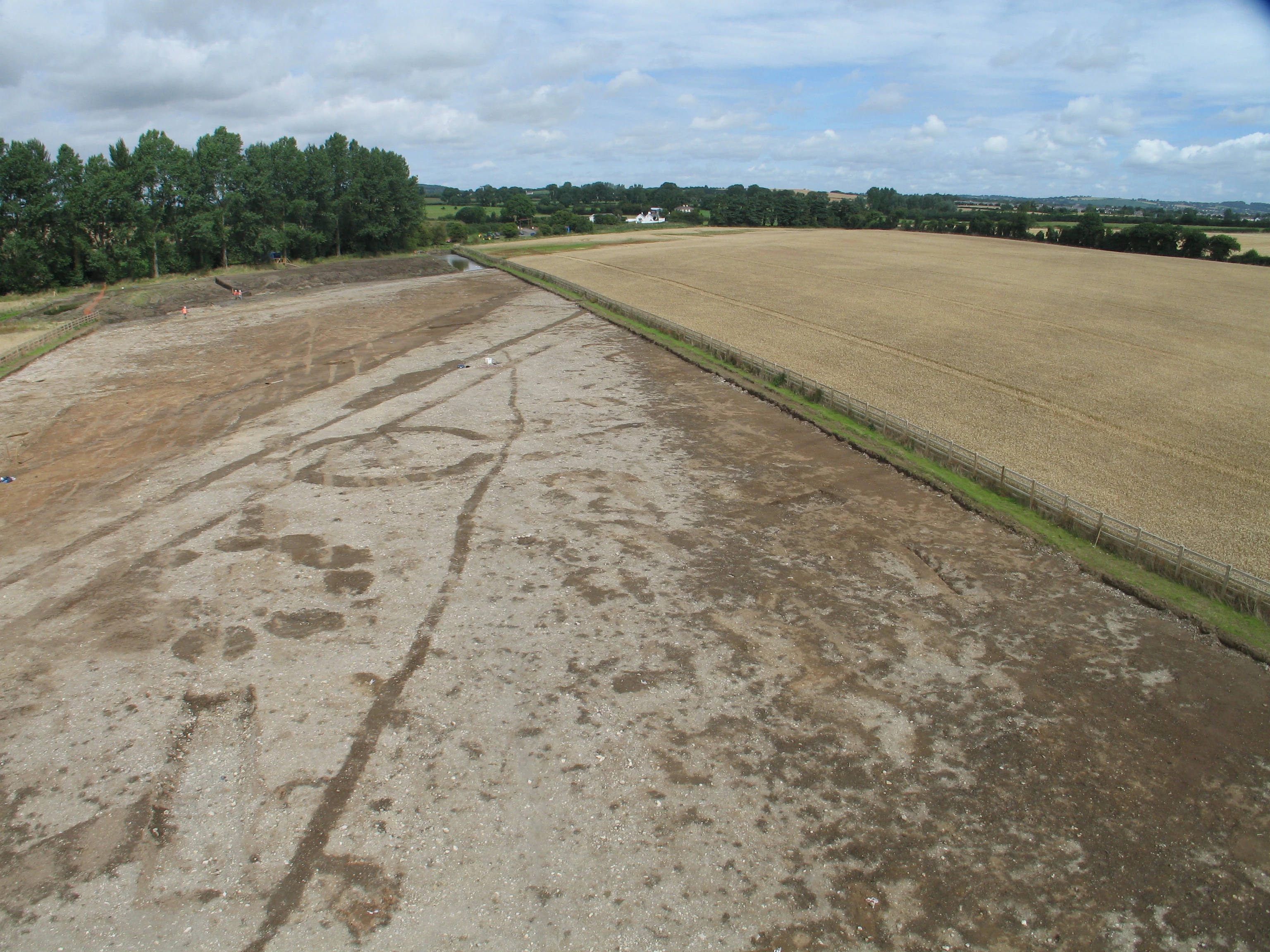 The site at Prumplestown Lower, with the dryland area in the foreground and wetland area in the background