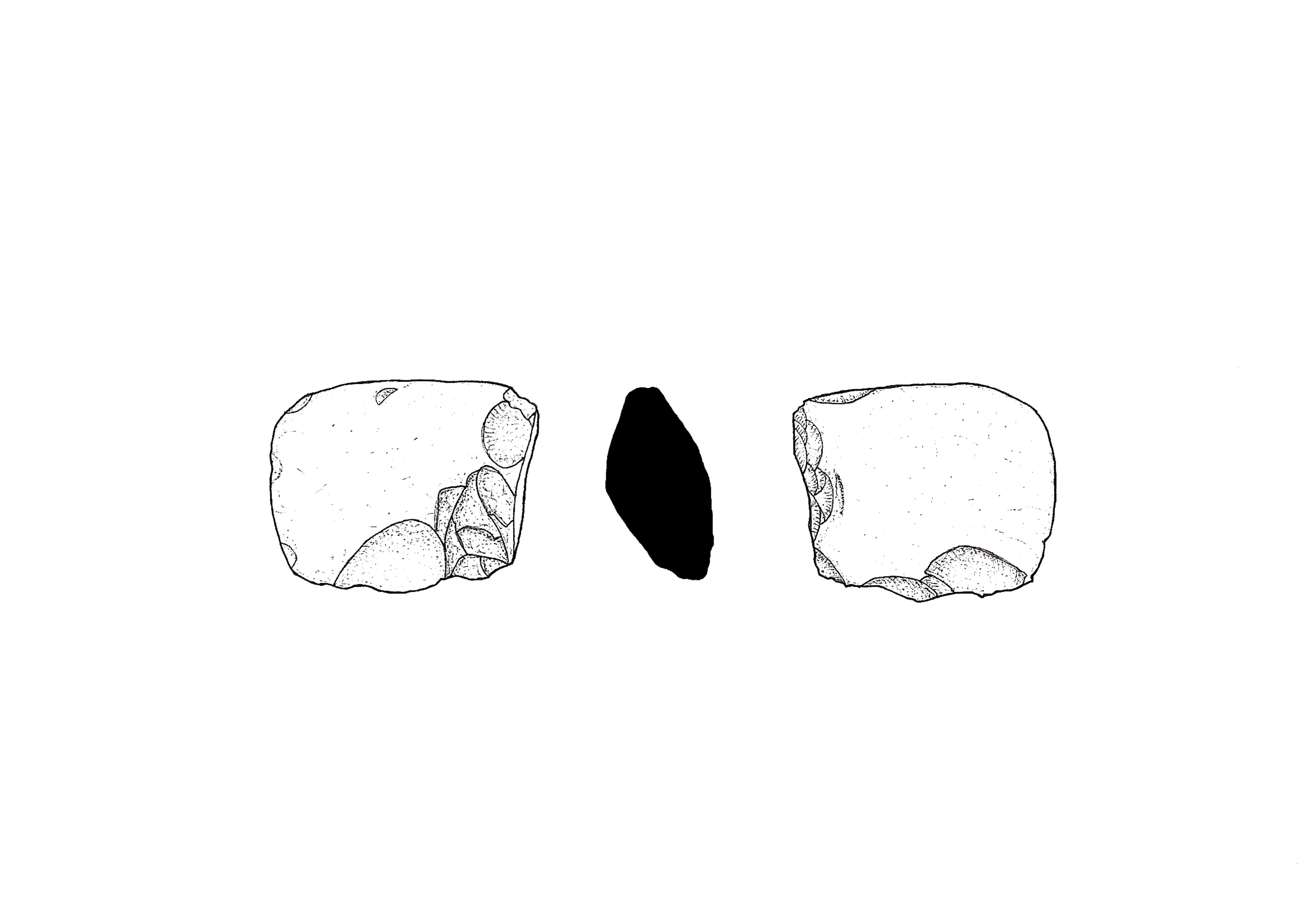 Archaeological illustration of a stone axe from Cappagh