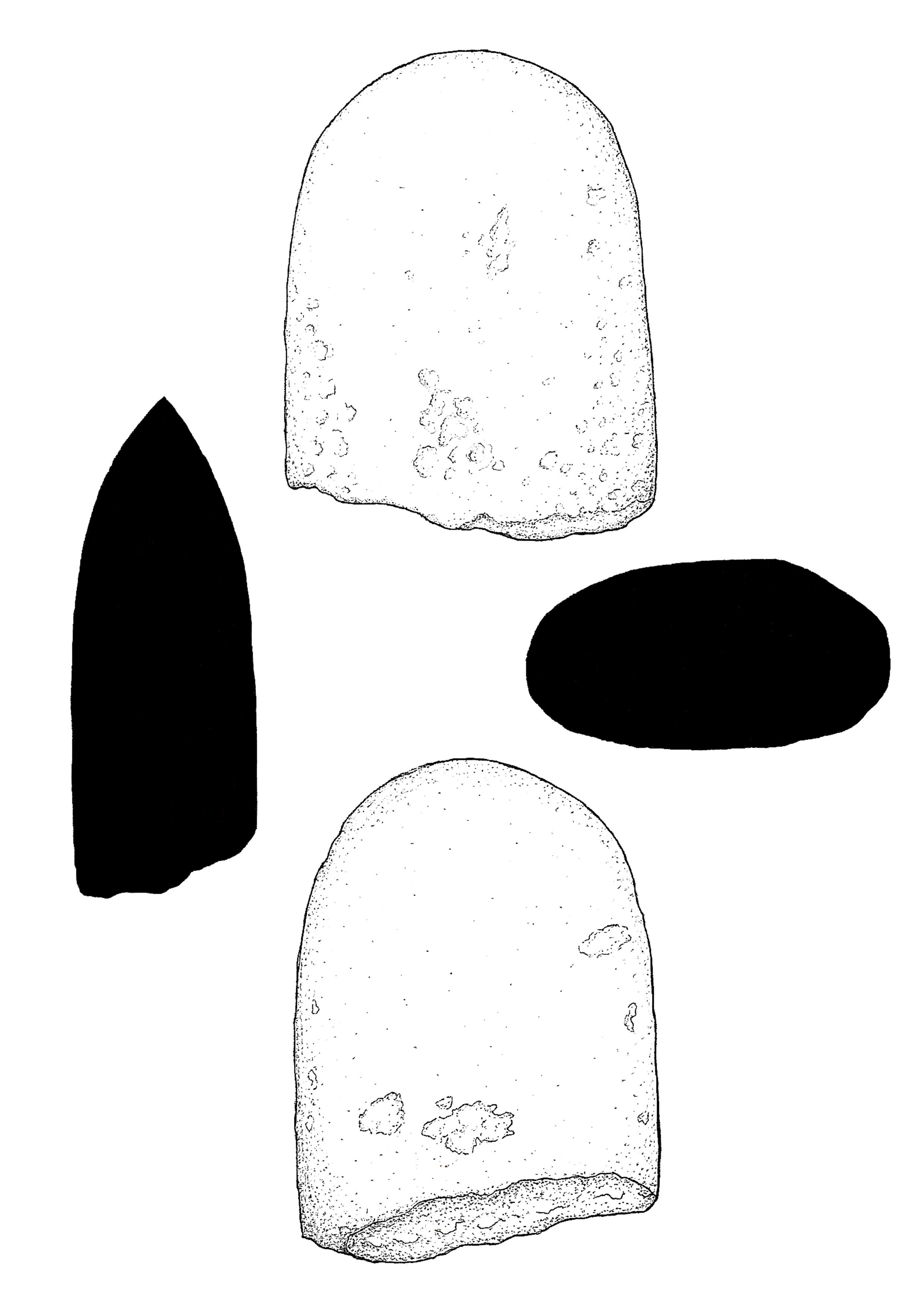 Archaeological illustration of a stone axe from Cappagh